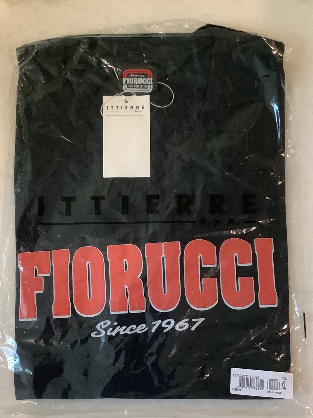 Fiorucci Deadstock Vintage Man Collection Black T-Shirt, Brand New